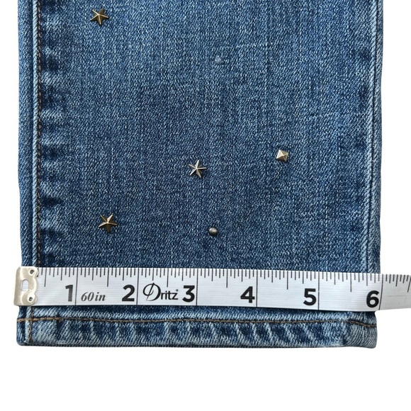 GAP Jeans AUTHENTIC 1969 Stud Best Girlfriend Y2K Star Ankle Dark Indigo Blue 30 - Picture 15 of 17